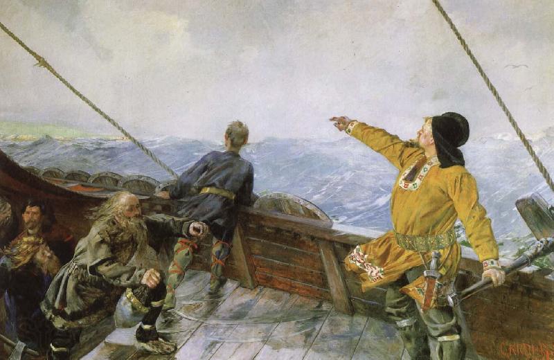 unknow artist leif erikson upptacker amerika Norge oil painting art